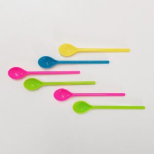 6pcs Colorful Plastic Long Handle Coffee Spoons