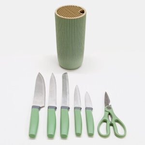 7-Pieces Green Sharp Stainless Steel Chef Knife Set
