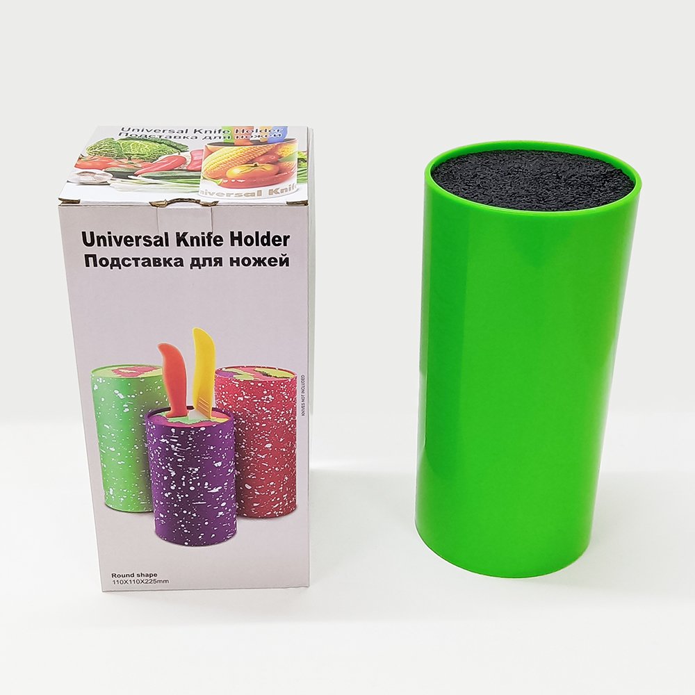 Knife Block Universal Holder Storage with Removable Bristles