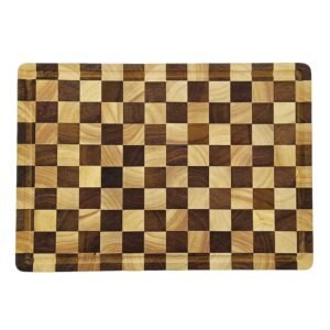 Large Wood Chopping Board Thick Checkered Cutting Board