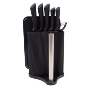 Knife and Cutting Board with Paper Towel Holder Set