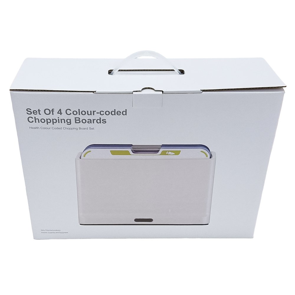 4 Piece Colour Coded Folio Chopping Board Set