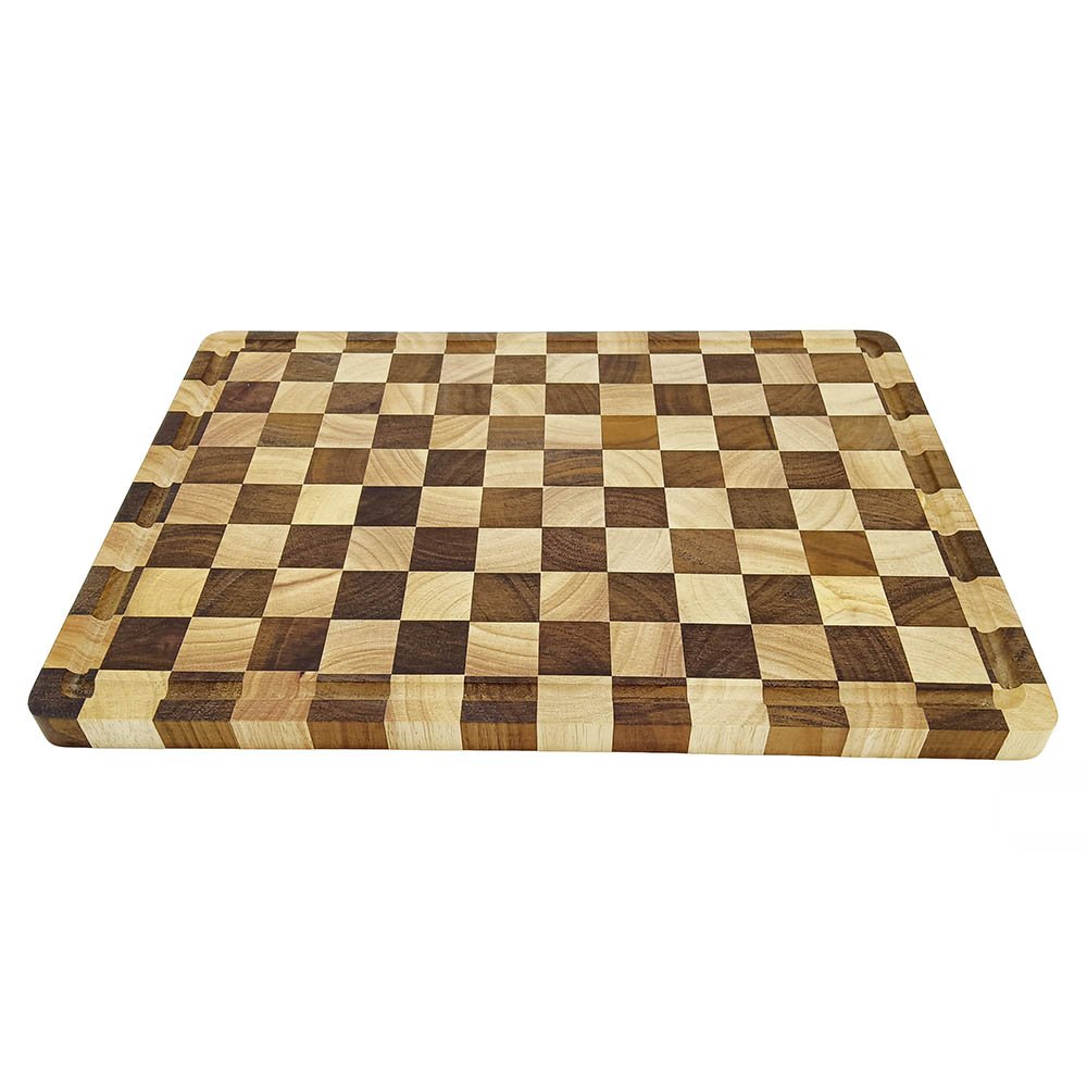 Large Wood Chopping Board Thick Checkered Cutting Board
