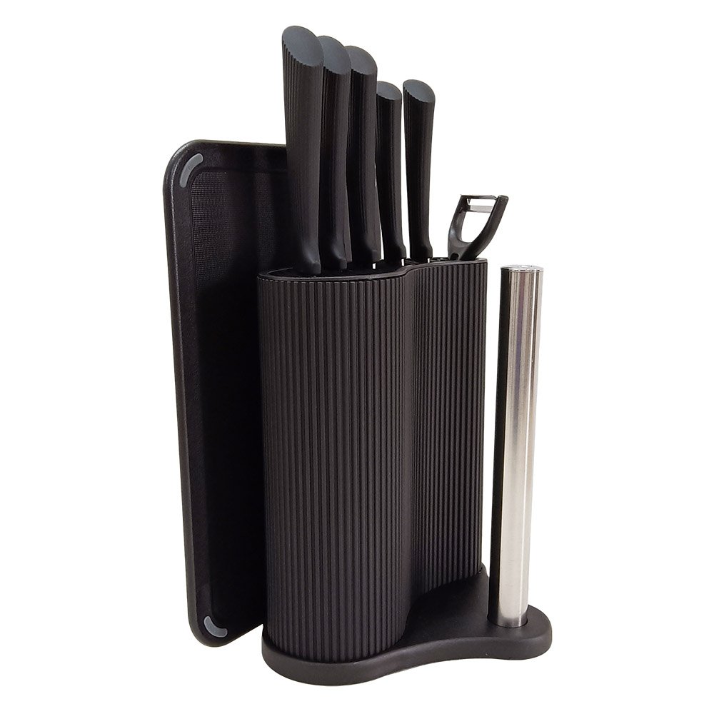 Knife and Cutting Board with Paper Towel Holder Set