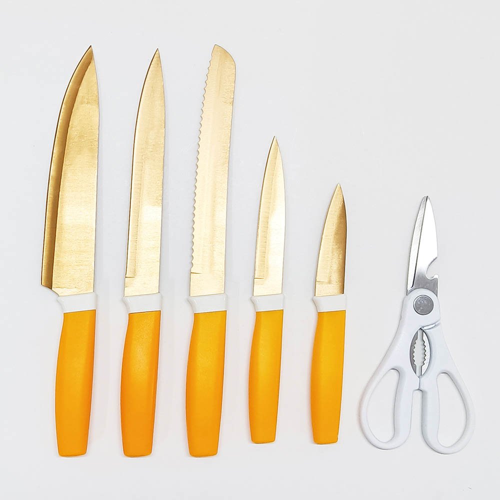 7-Piece Sharp Stainless Steel Chef Knives and Scissors with Block