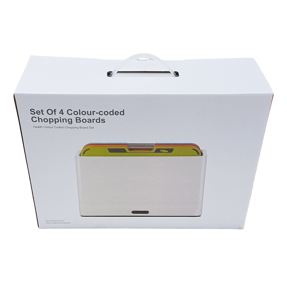 4 Piece Colour Coded Folio Chopping Board Set