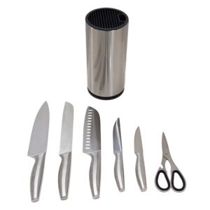7 Pieces Classic Knife Set With Universal Round Knife Holder