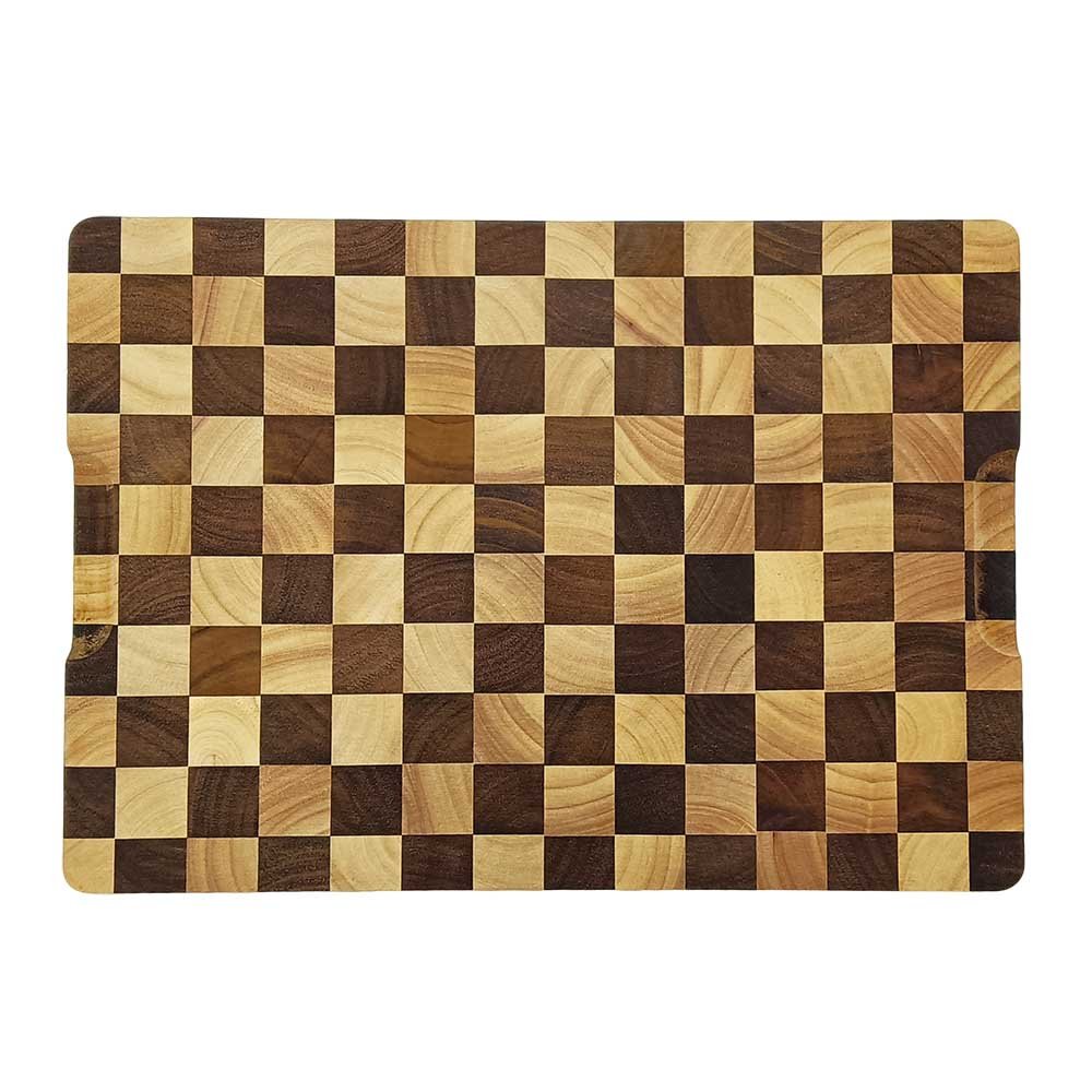 Large Wood Chopping Board Thick Checkered Cutting Board