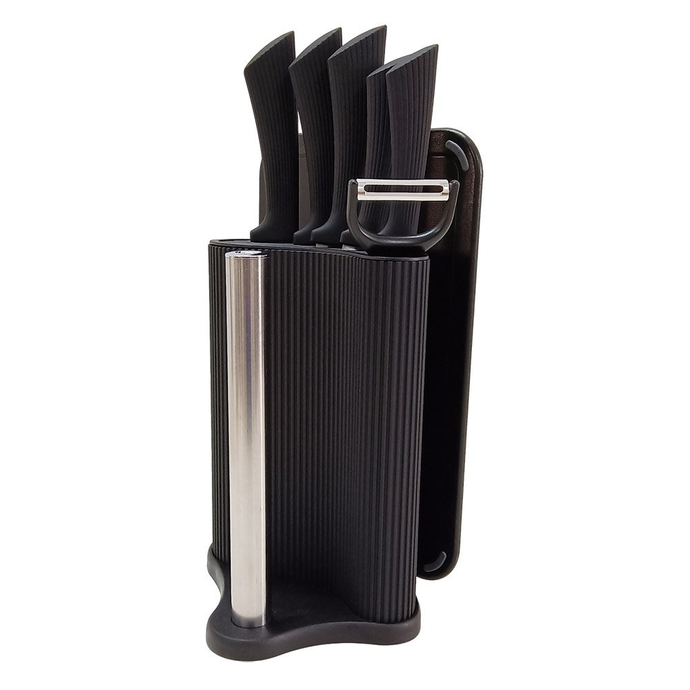 Knife and Cutting Board with Paper Towel Holder Set