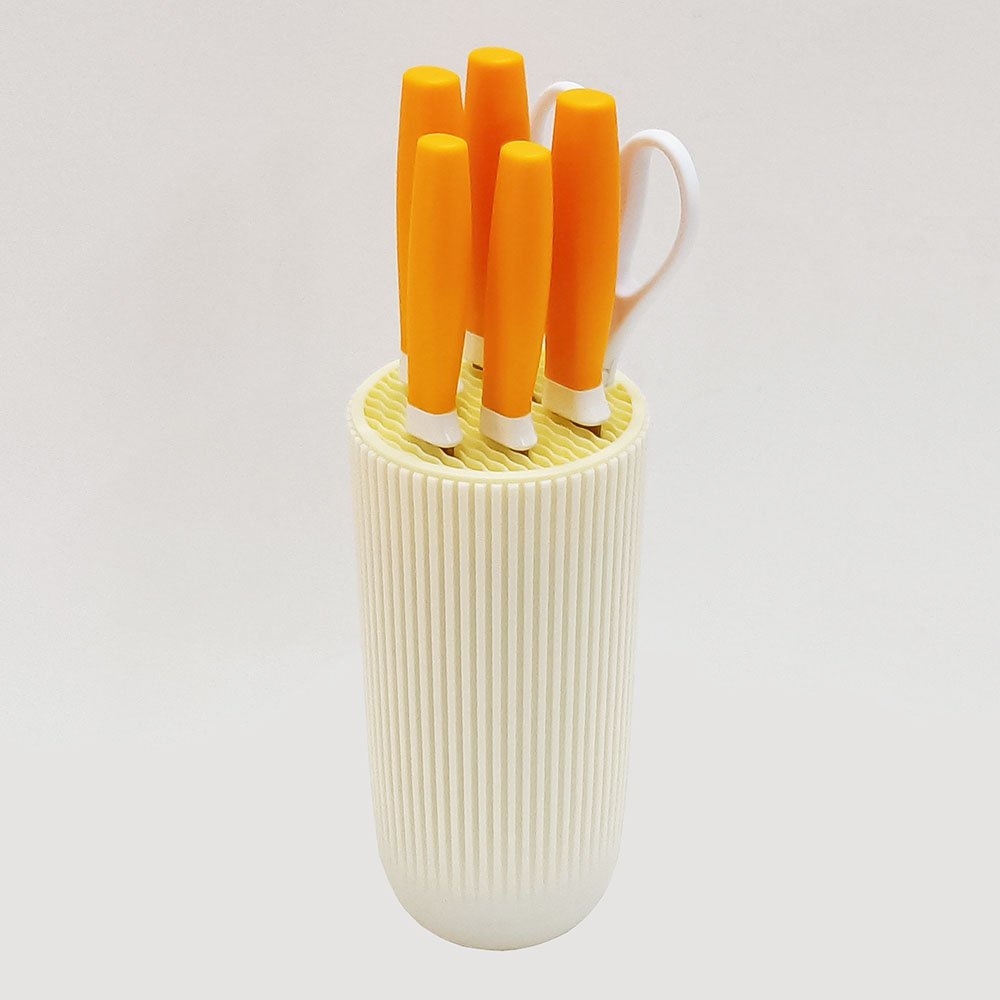 7-Piece Sharp Stainless Steel Chef Knives and Scissors with Block