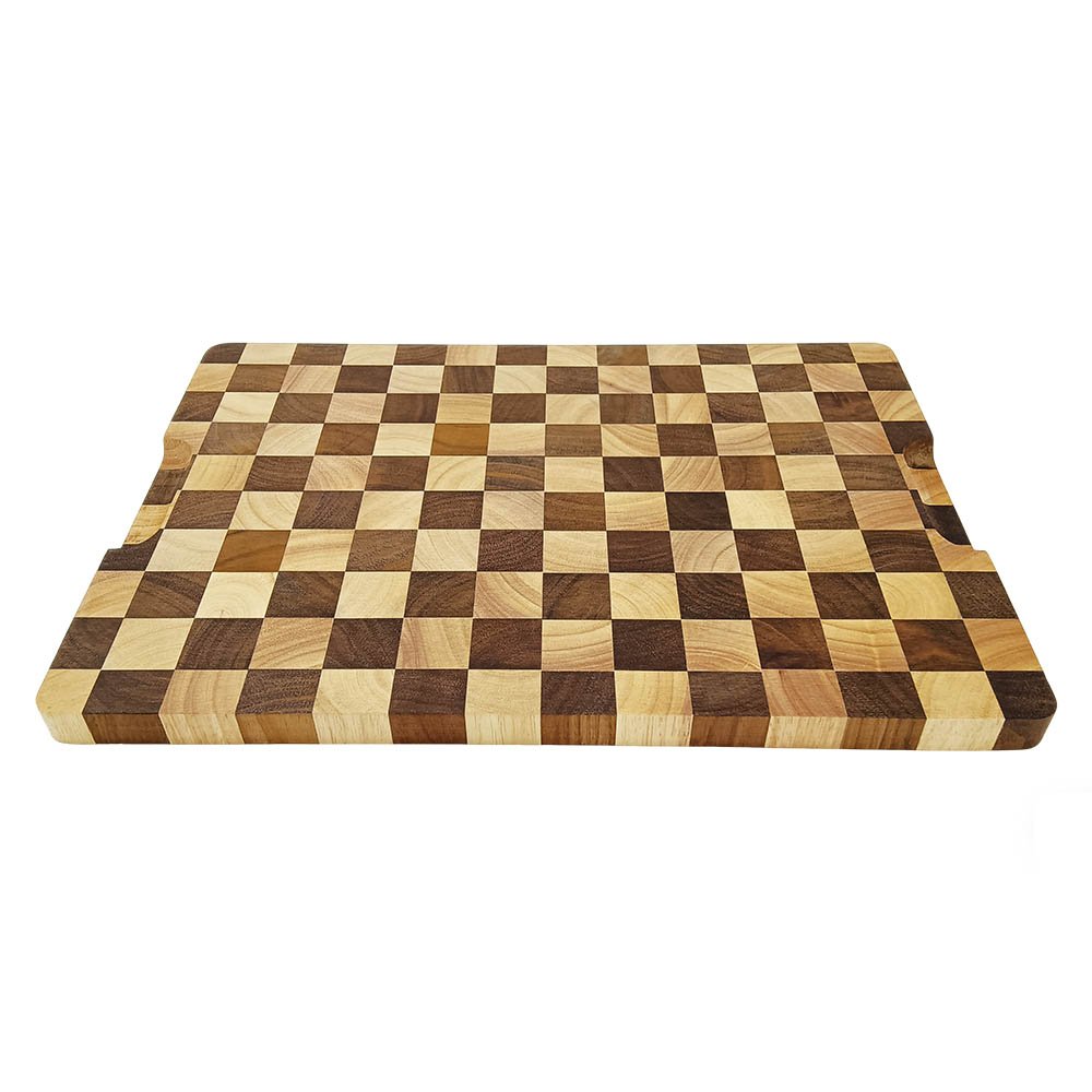 Large Wood Chopping Board Thick Checkered Cutting Board