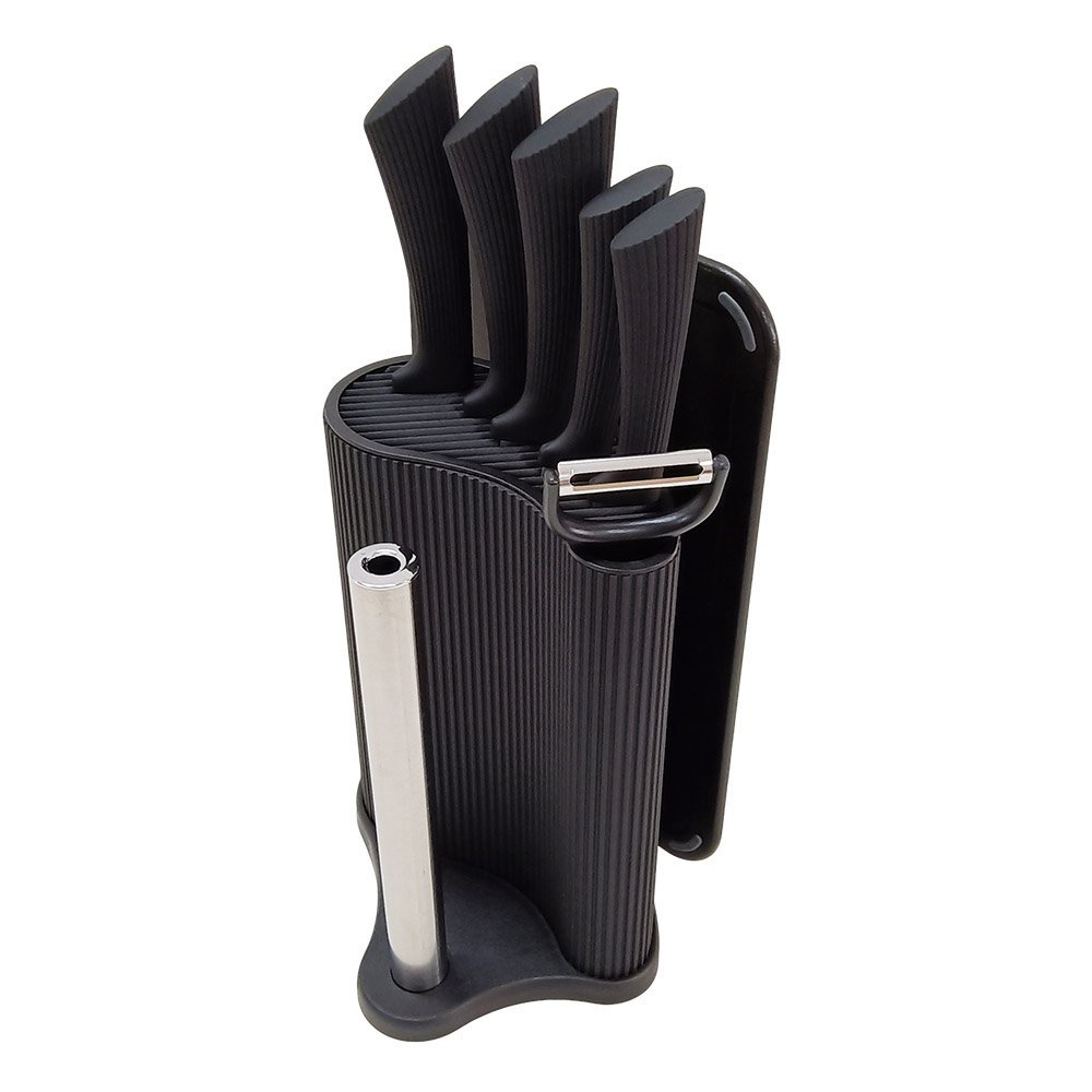 Knife and Cutting Board with Paper Towel Holder Set