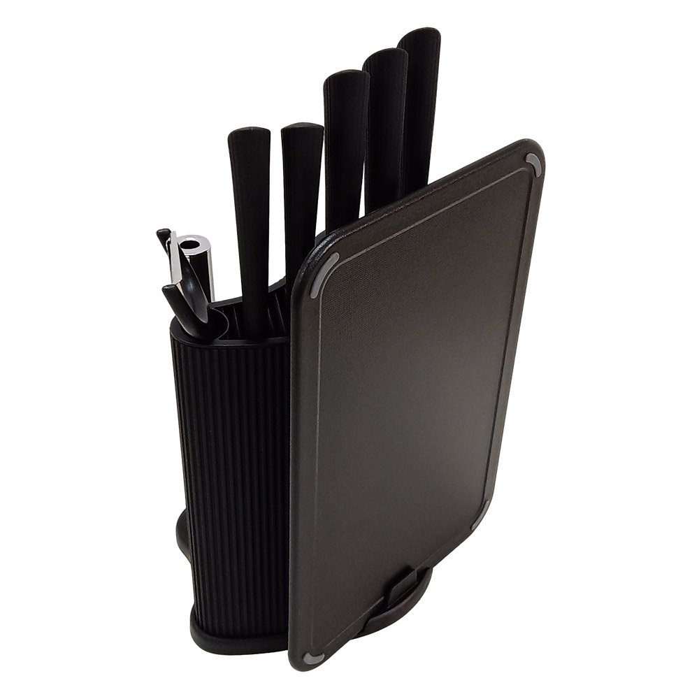 Knife and Cutting Board with Paper Towel Holder Set