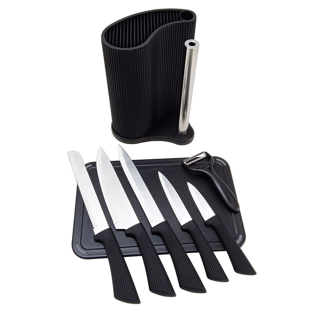 Knife and Cutting Board with Paper Towel Holder Set