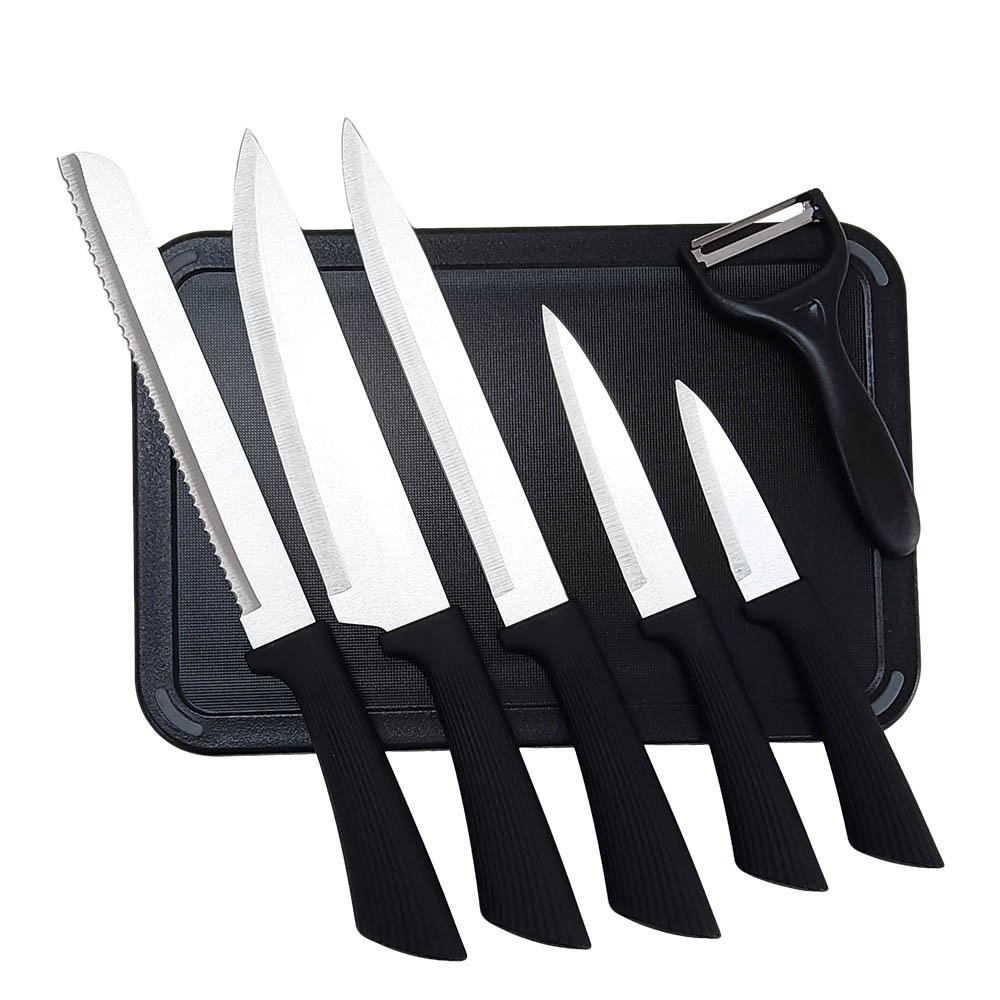 Knife and Cutting Board with Paper Towel Holder Set
