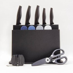 12-Piece Cutting Board Set with Knives Scissors Sharpener