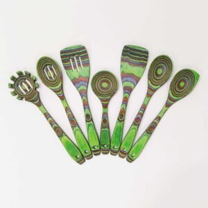 7-Piece Pakkawood Wooden Cooking Utensils Set