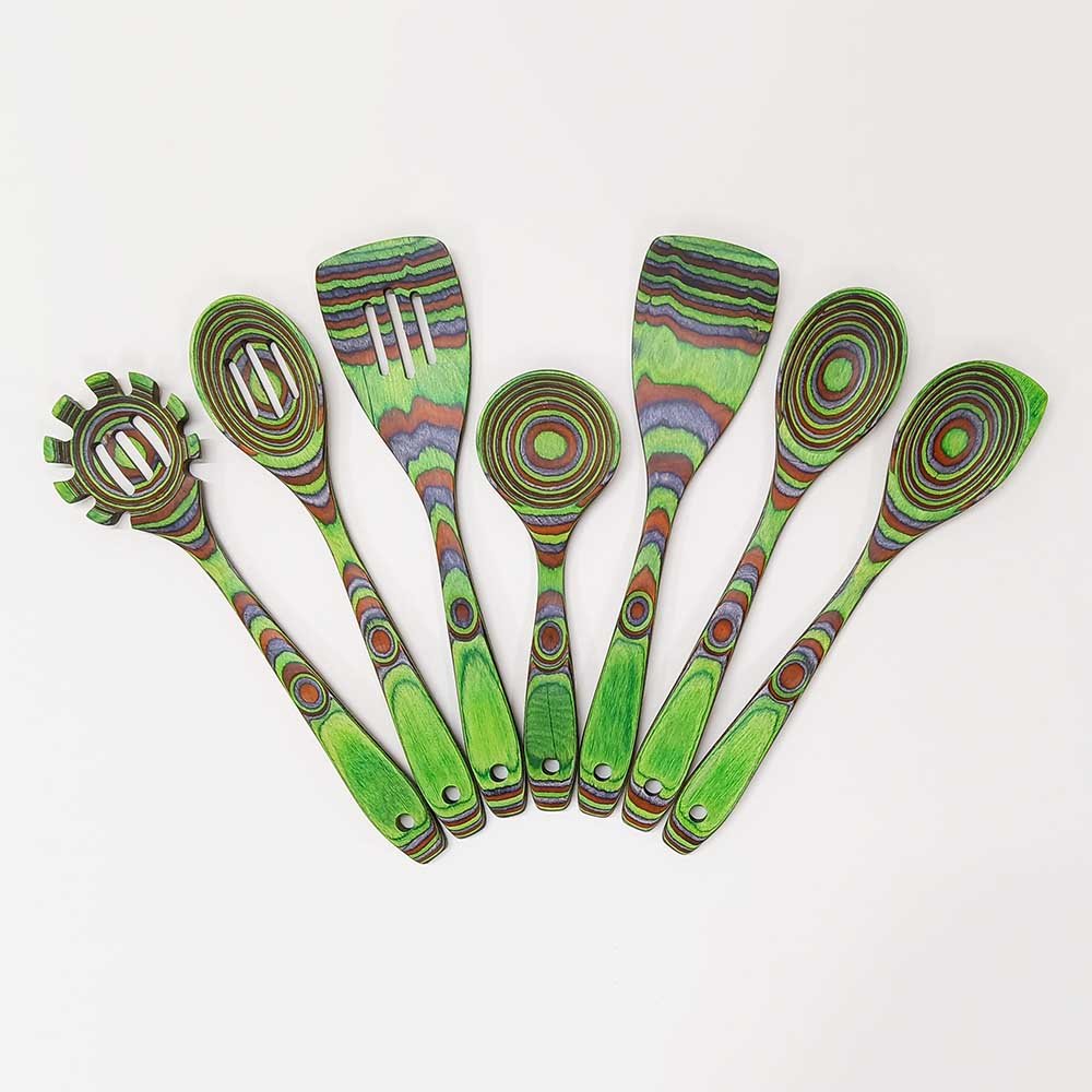 7-Piece Pakkawood Wooden Cooking Utensils Set