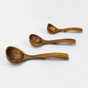 Natural Teak Wooden Ladles Set