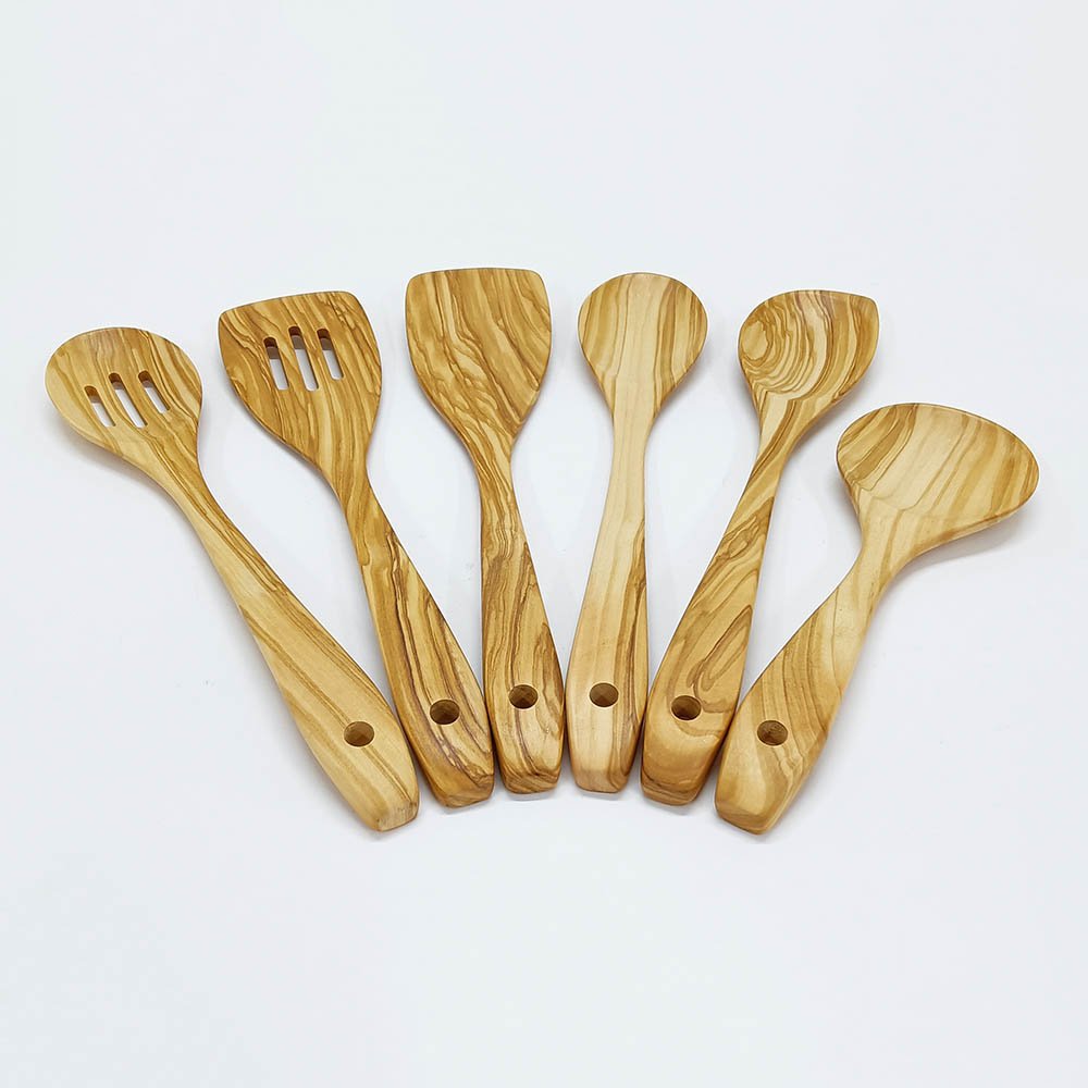 6 PCES Olive Wood Utensil Set