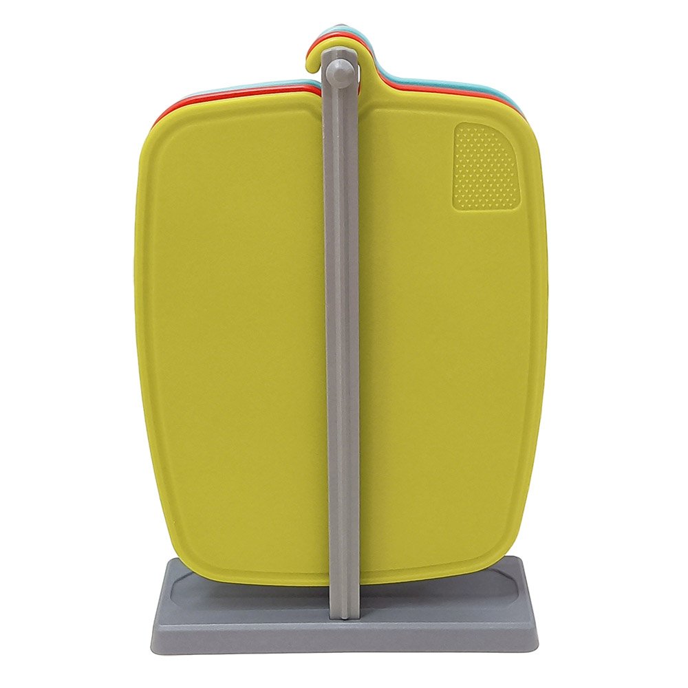 3pcs Colorful Plastic Cutting Board Set with Hanging Storage Rack