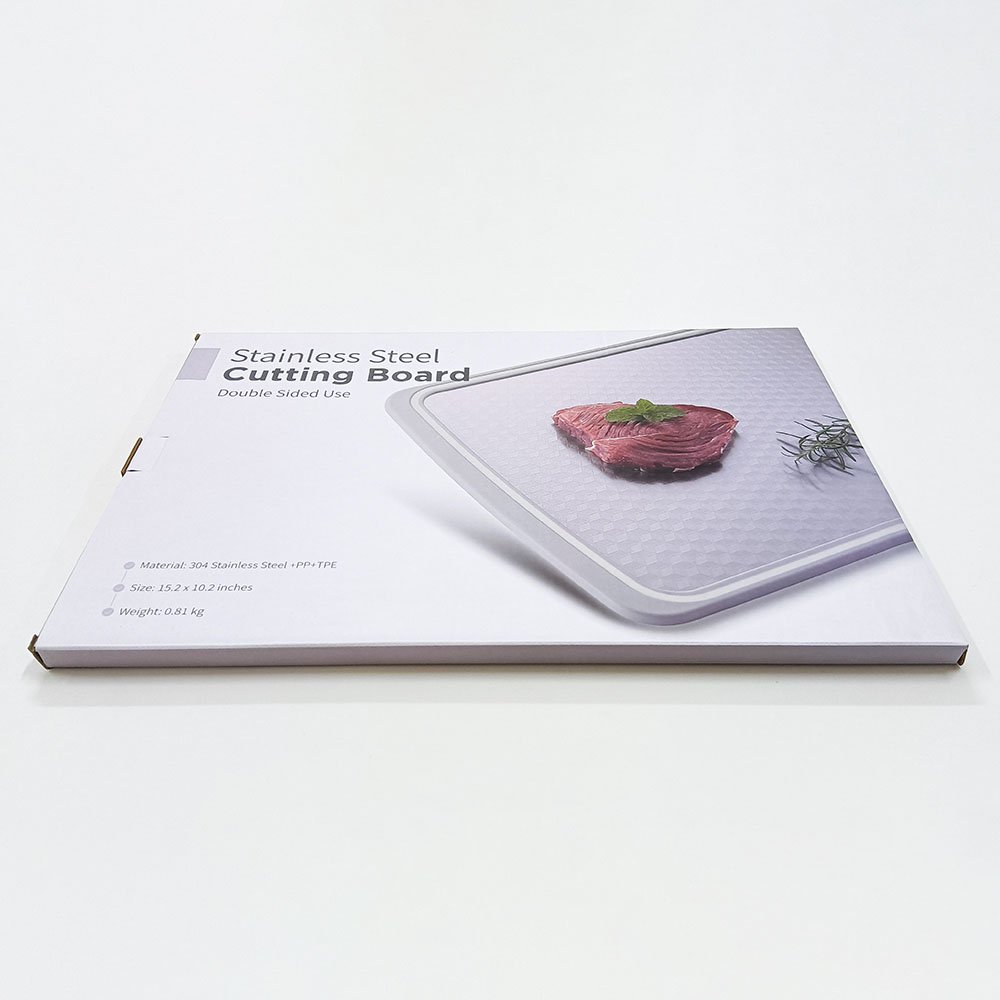 Double Sided 304 Stainless Steel Cutting Board with Diamond-Patterned