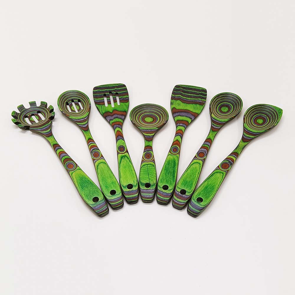 7-Piece Pakkawood Wooden Cooking Utensils Set