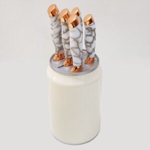 6 Pieces Set Kitchen Knife Set With Can Bucket Storage