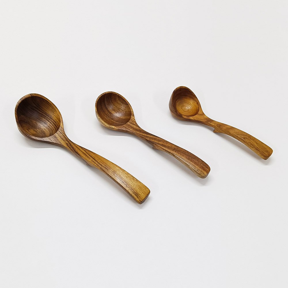 Natural Teak Wooden Ladles Set