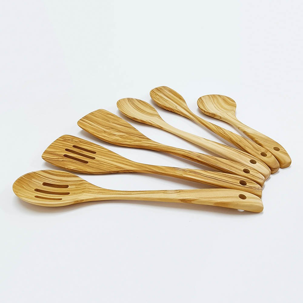 6 PCES Olive Wood Utensil Set