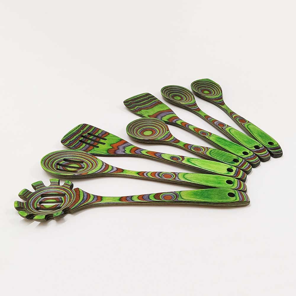 7-Piece Pakkawood Wooden Cooking Utensils Set