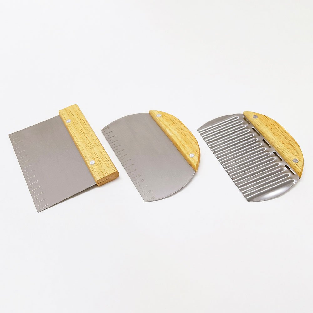 Vegetable Potato Crinkle Cutter And Straight Dough Scraper Set
