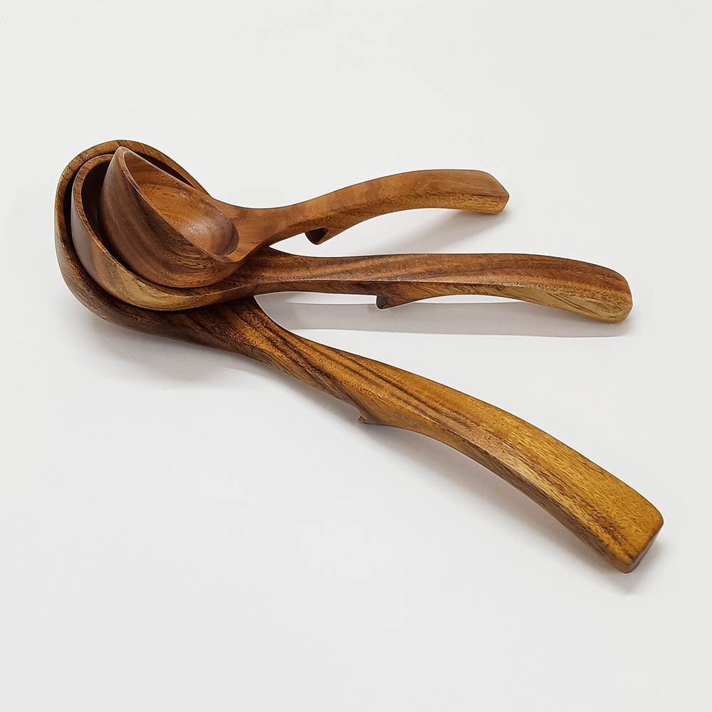 Natural Teak Wooden Ladles Set