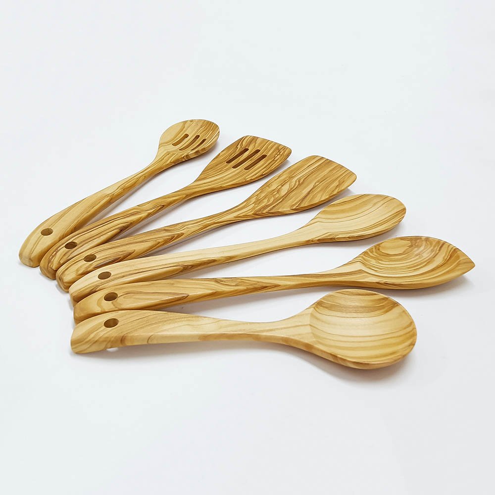 6 PCES Olive Wood Utensil Set