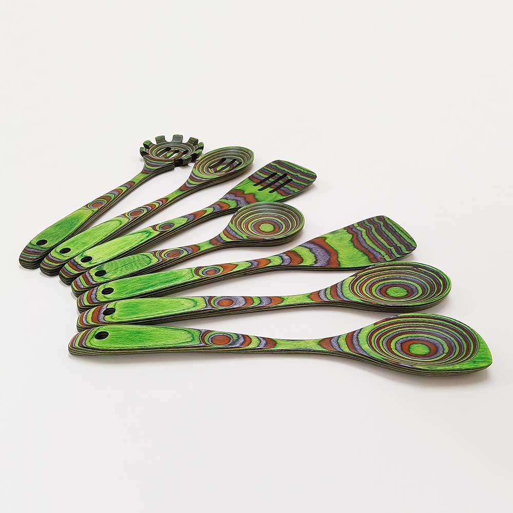 7-Piece Pakkawood Wooden Cooking Utensils Set