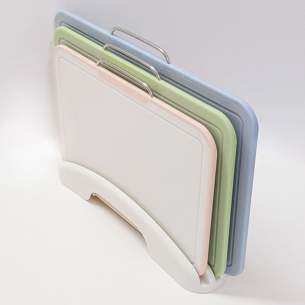 3Pcs Set Plastic Cutting Boards with Storage Stand