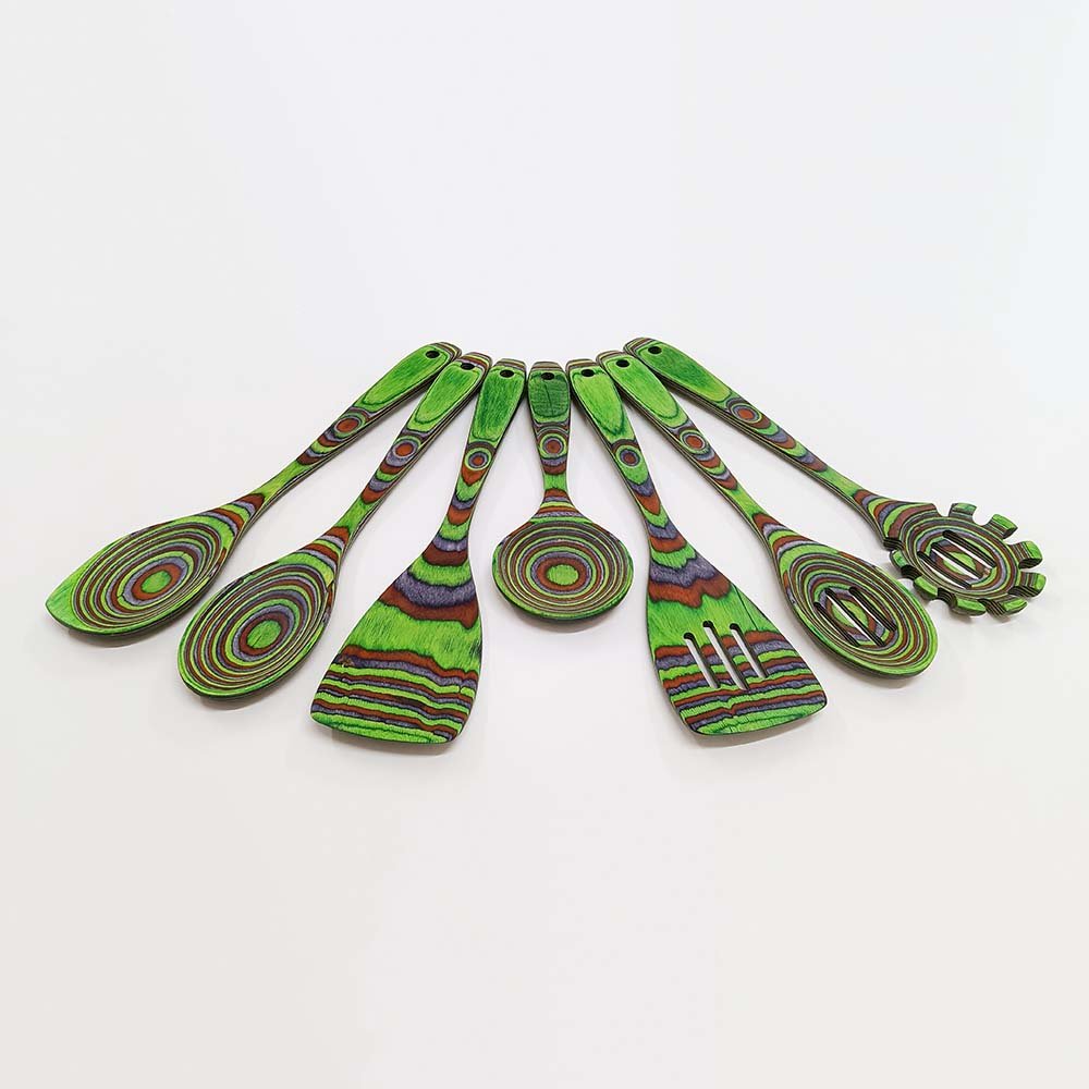 7-Piece Pakkawood Wooden Cooking Utensils Set
