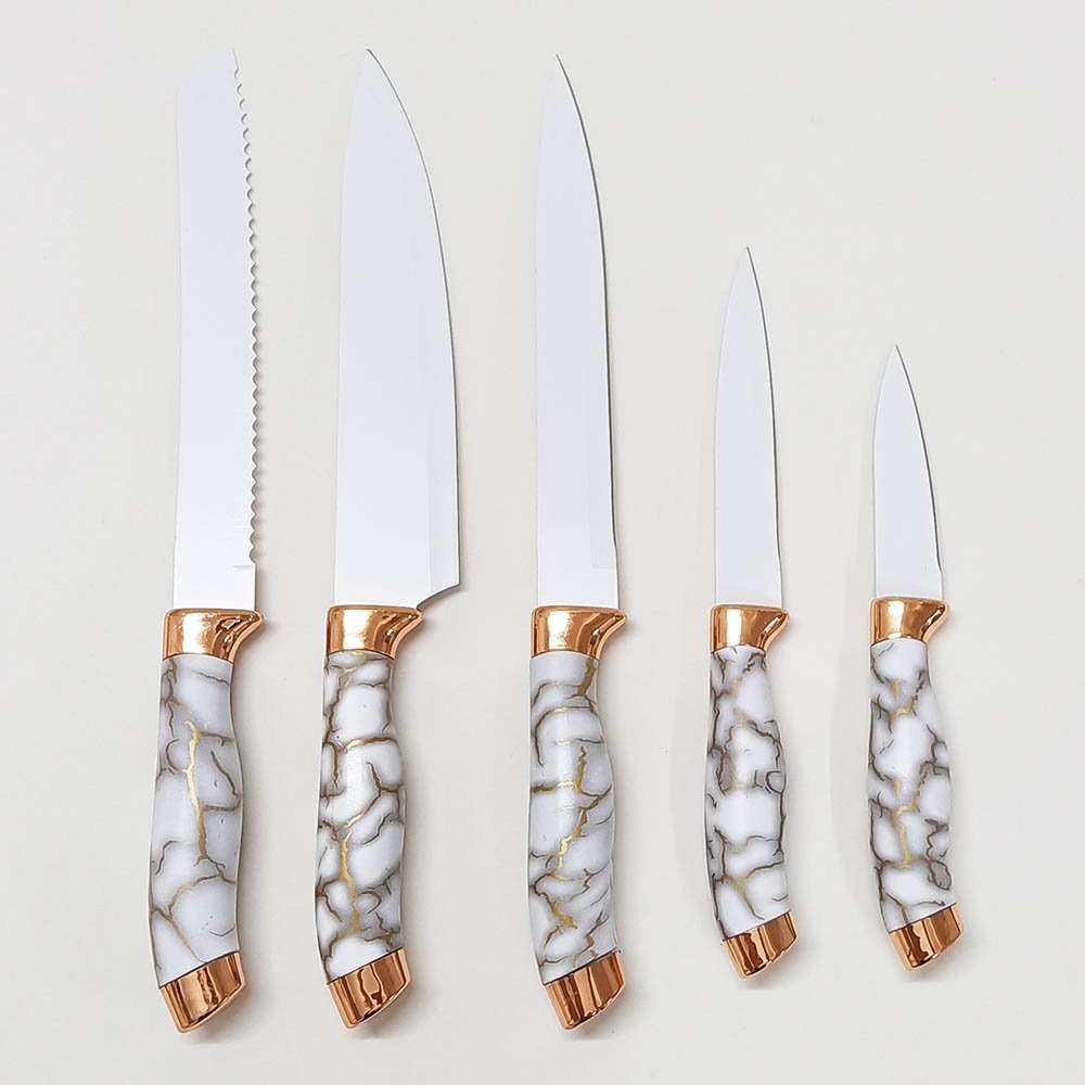 6 Pieces Set Kitchen Knife Set With Can Bucket Storage