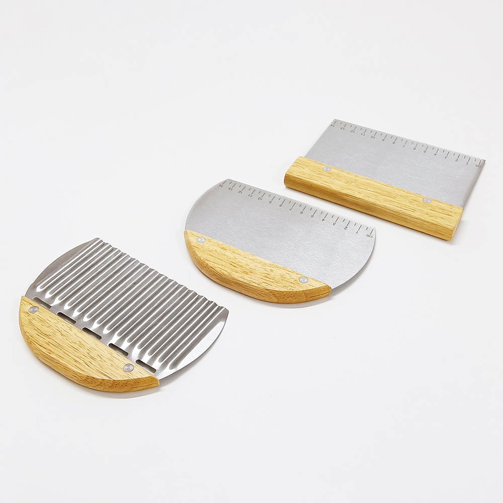 Vegetable Potato Crinkle Cutter And Straight Dough Scraper Set