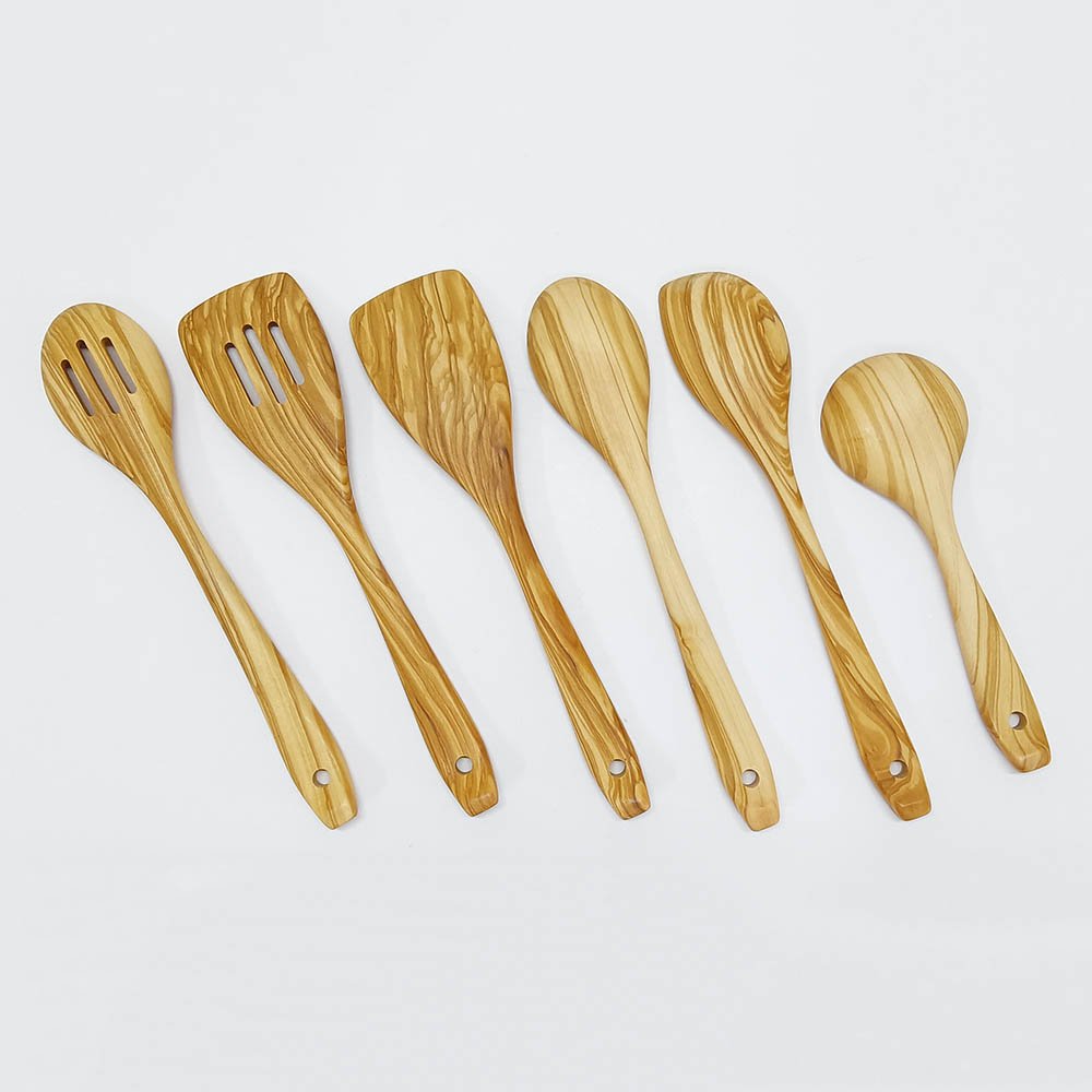 6 PCES Olive Wood Utensil Set
