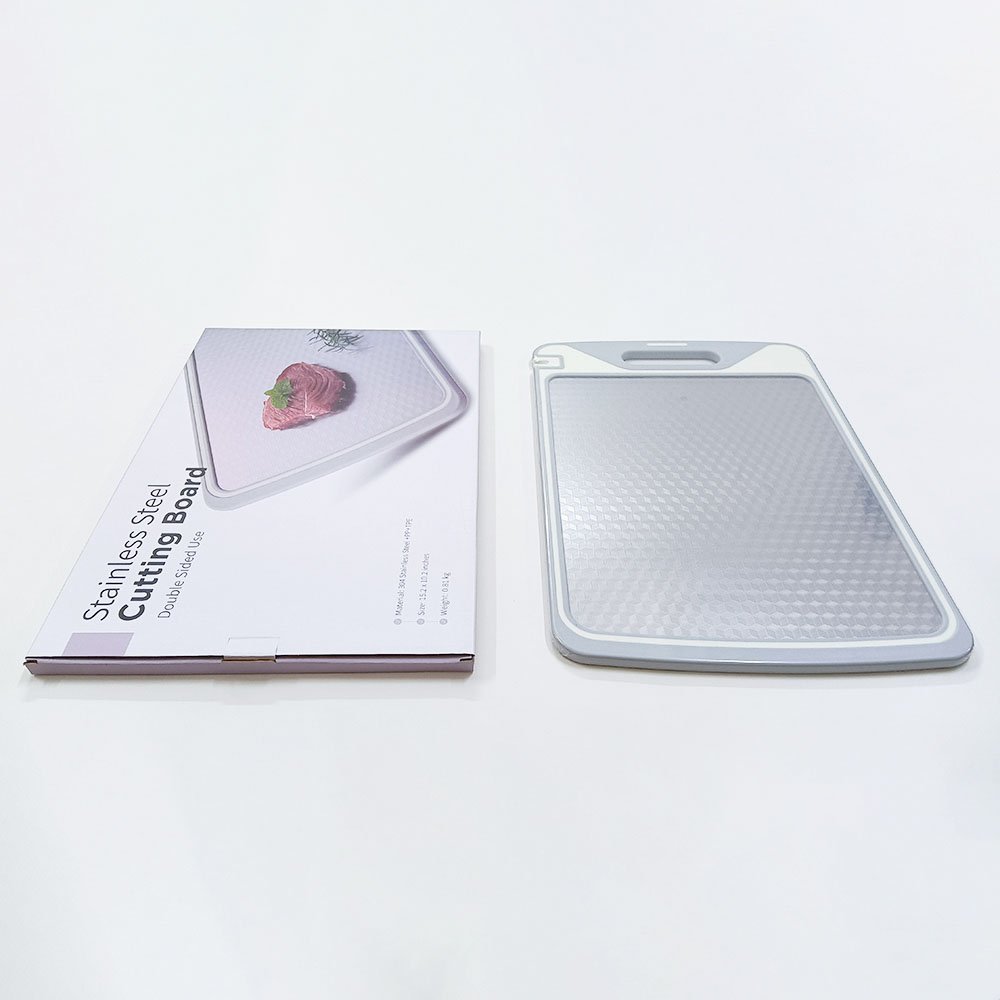 Double Sided 304 Stainless Steel Cutting Board with Diamond-Patterned