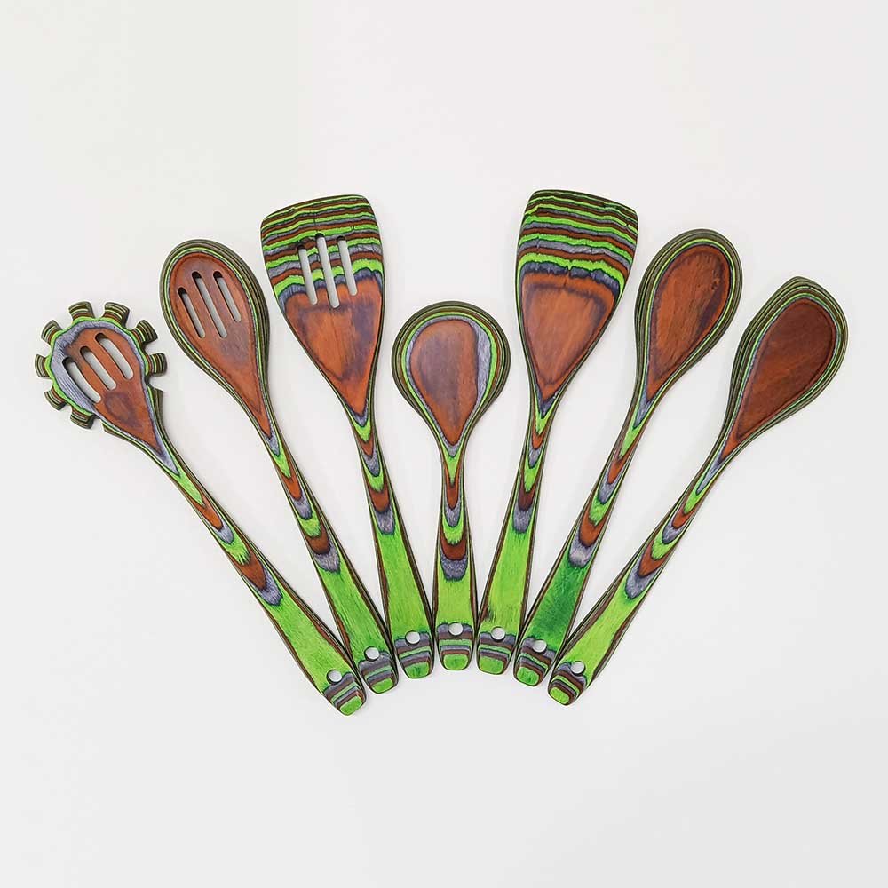 7-Piece Pakkawood Wooden Cooking Utensils Set