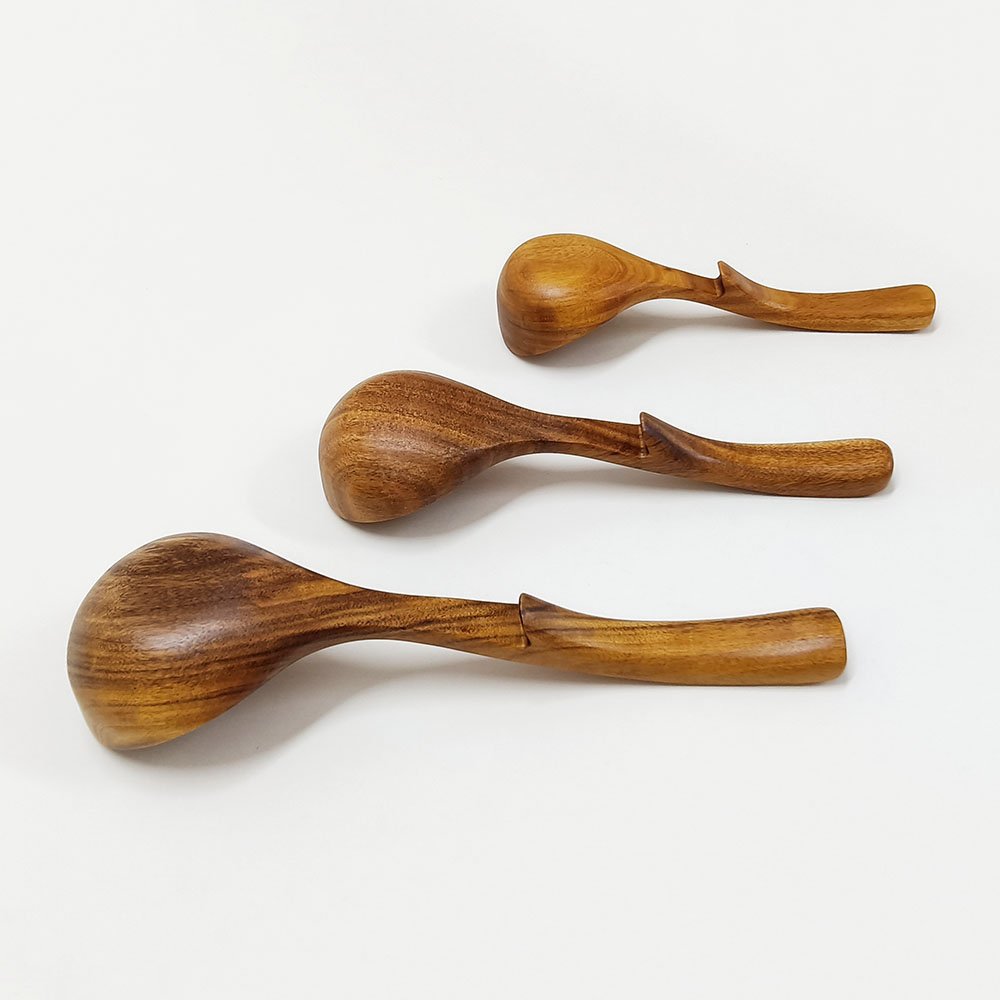 Natural Teak Wooden Ladles Set