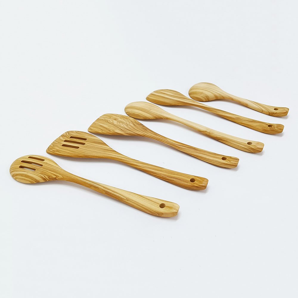 6 PCES Olive Wood Utensil Set