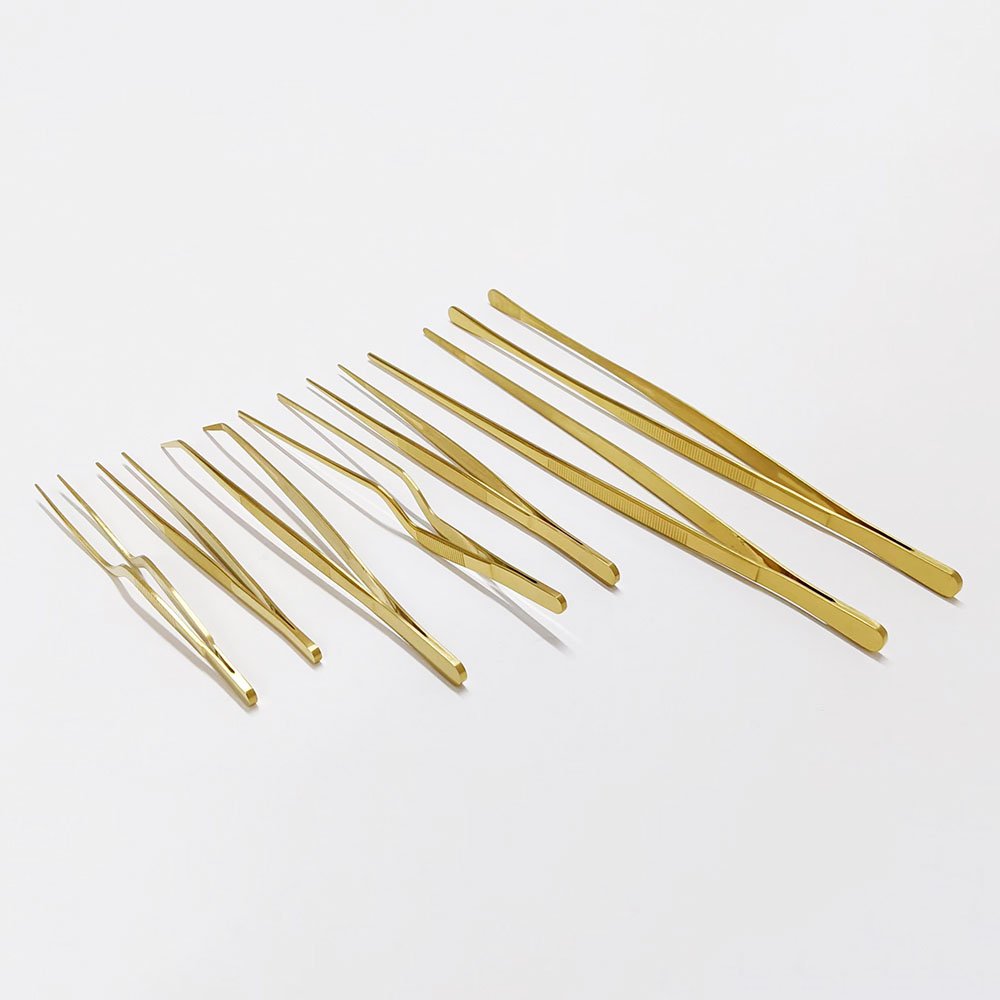 Titanium Gold Plating Stainless Steel Tweezers Set