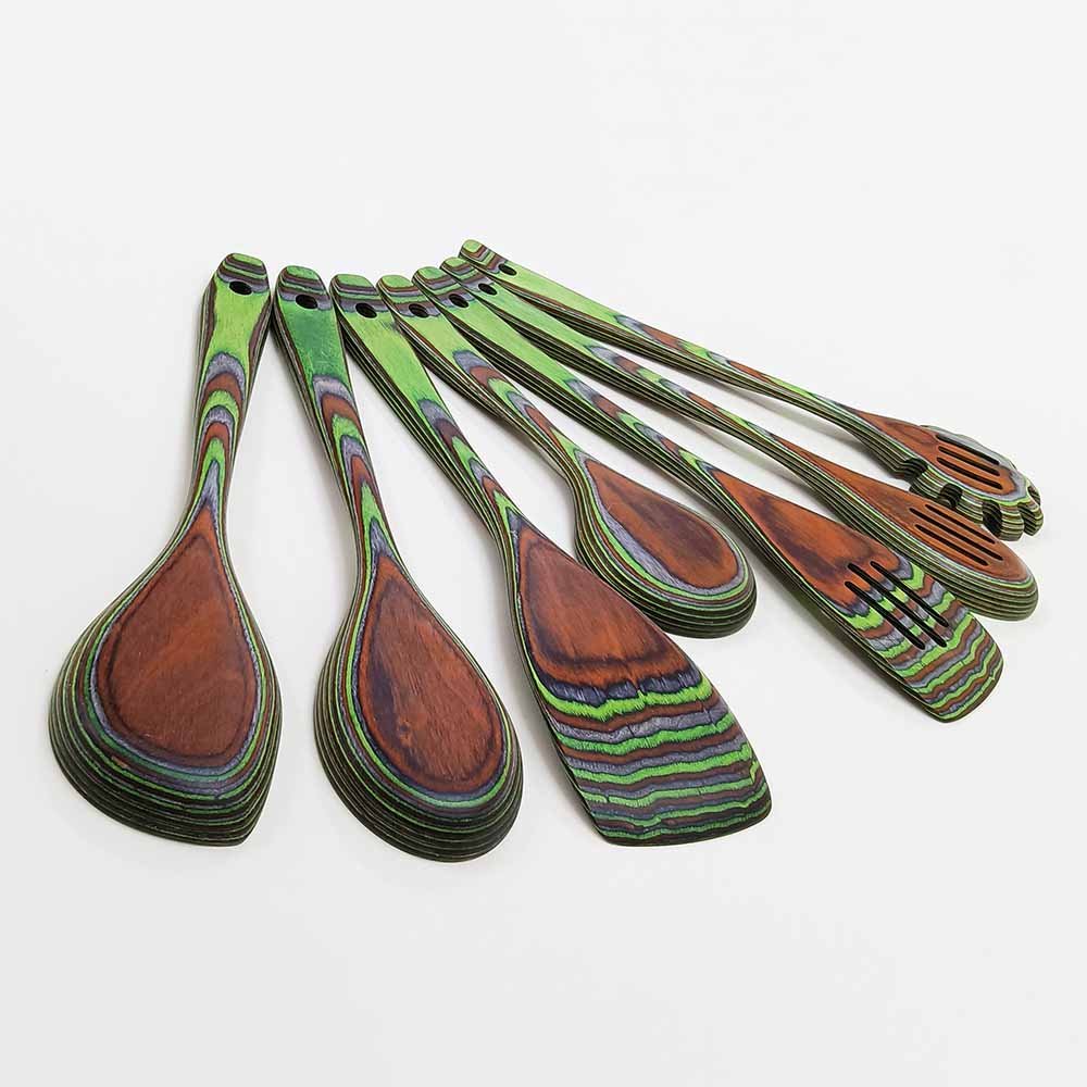7-Piece Pakkawood Wooden Cooking Utensils Set