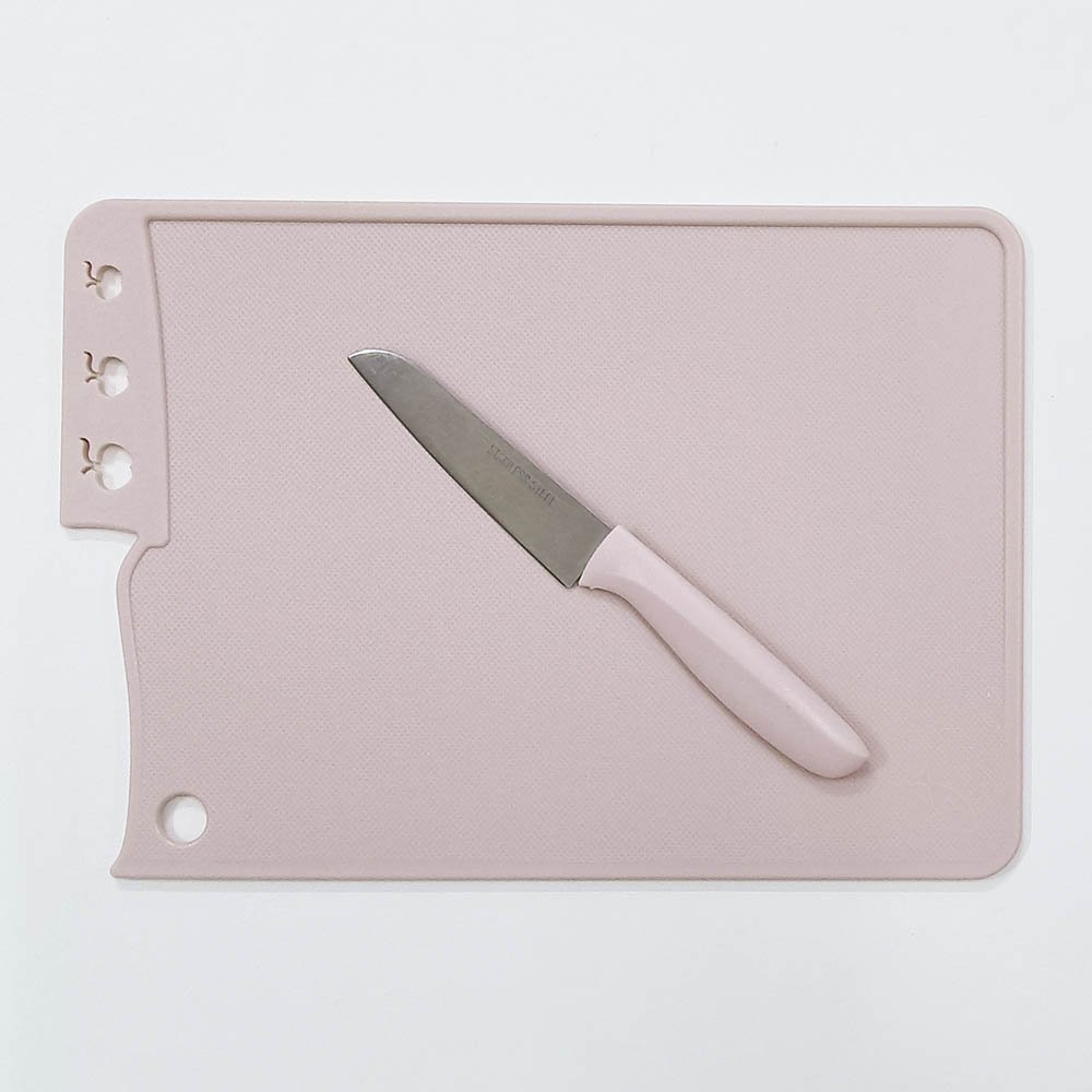 Double Sided Plastic Cutting Board with Knife