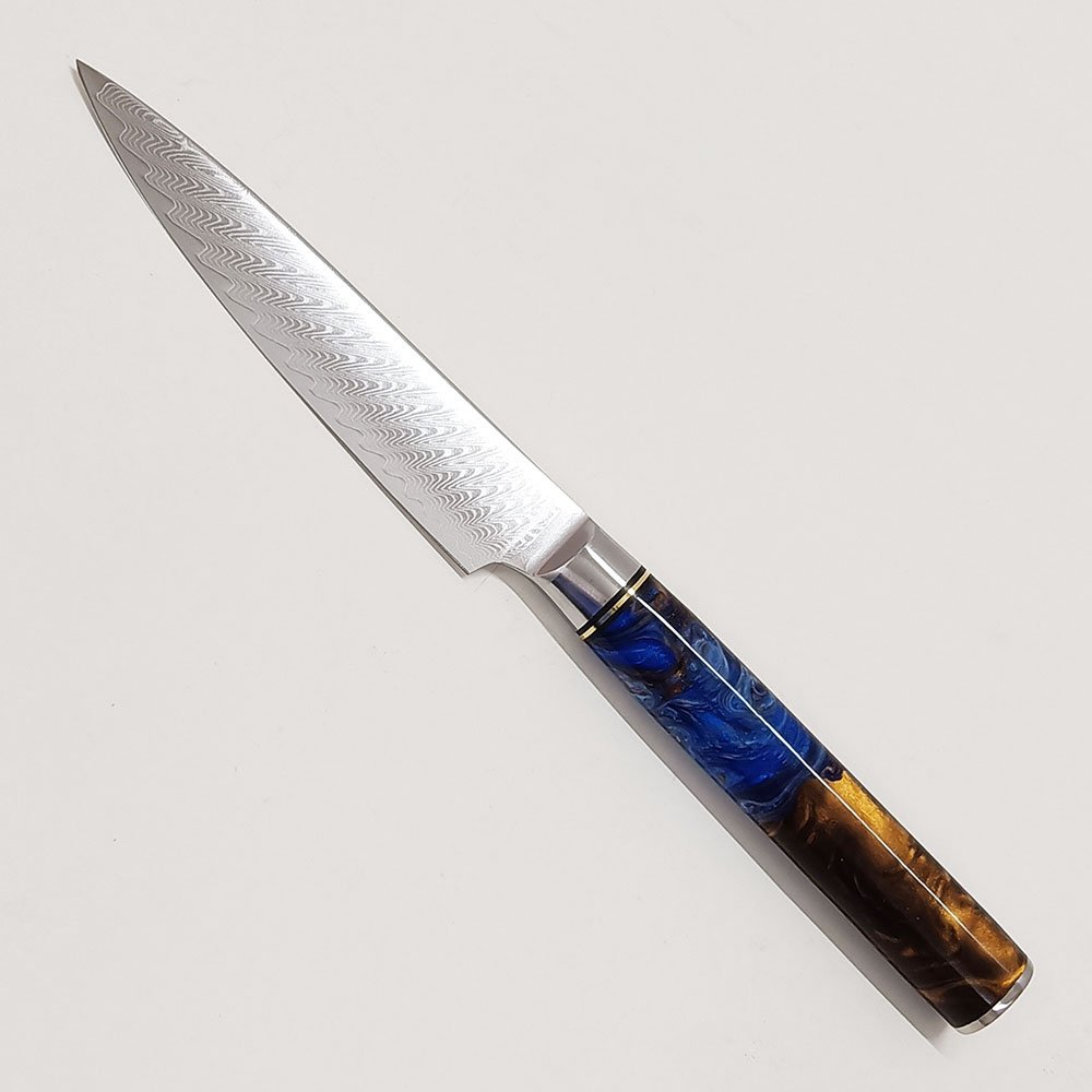 9-Piece Damascus Knife Set With Resin Handle