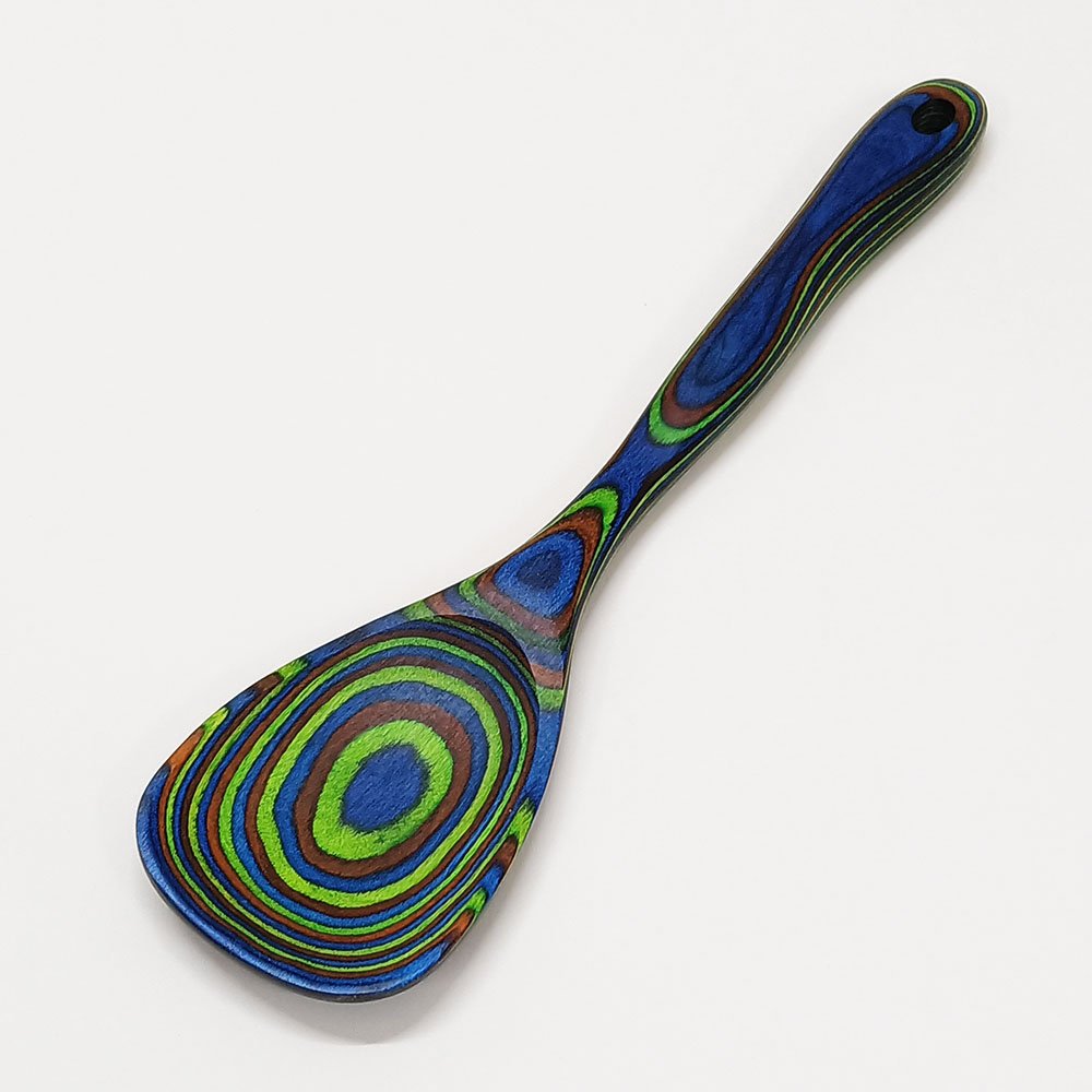 Pakkawood 7-Piece Blue Wooden Cooking Utensils