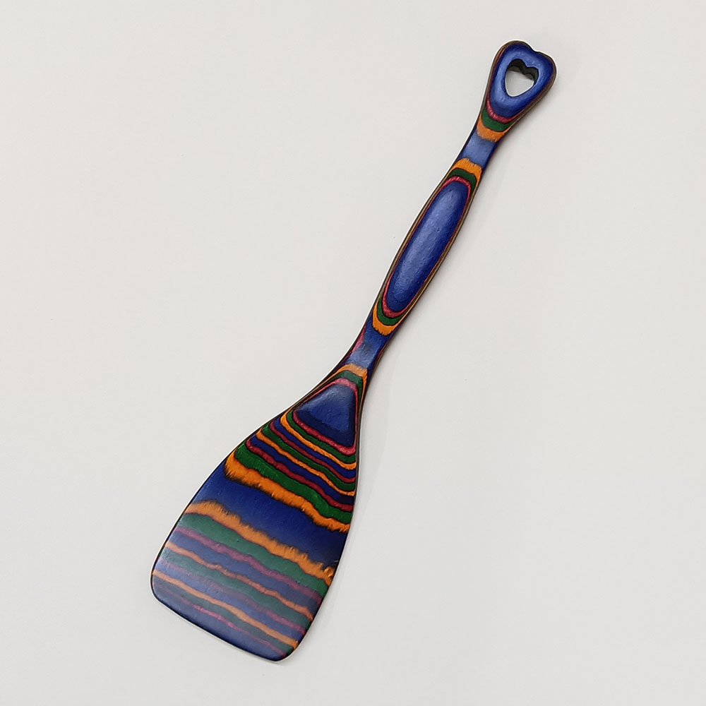 7-Piece Pakkawood Utensils With Heart-Shaded Handle